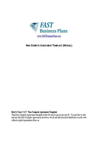 Non Compete Agreement Template 1