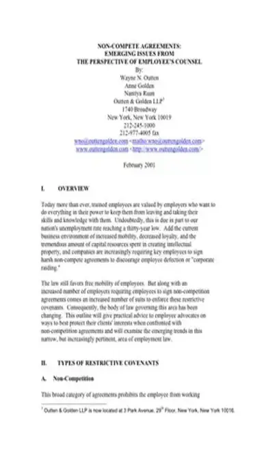 Non Compete Agreement PA PDF