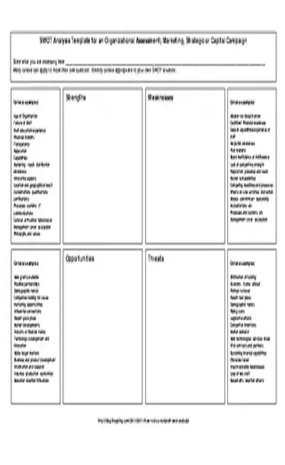 Nonprofit Swot Analysis Template