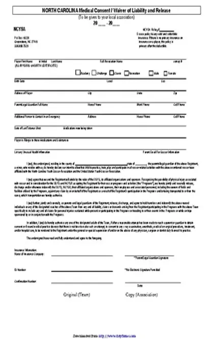 North Carolina Medical Release Form 1