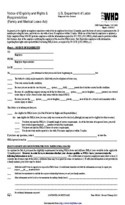 Notice Of Eligibility And Rights And Responsibilities