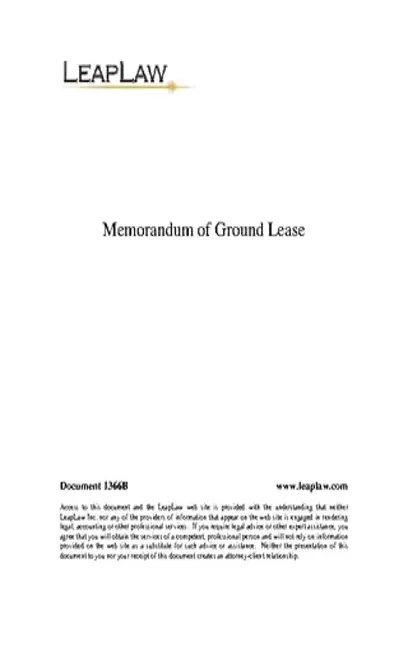 Notice Of Ground Lease