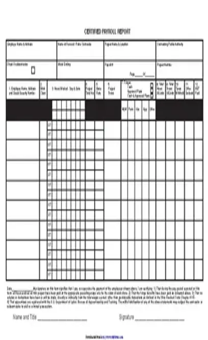 Ohio Certified Payroll Report