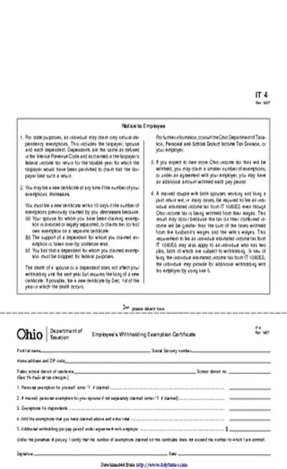 Ohio Form It 4