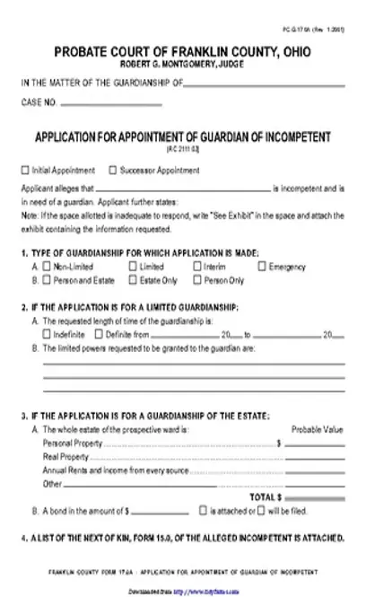 Ohio Guardianship Form 2