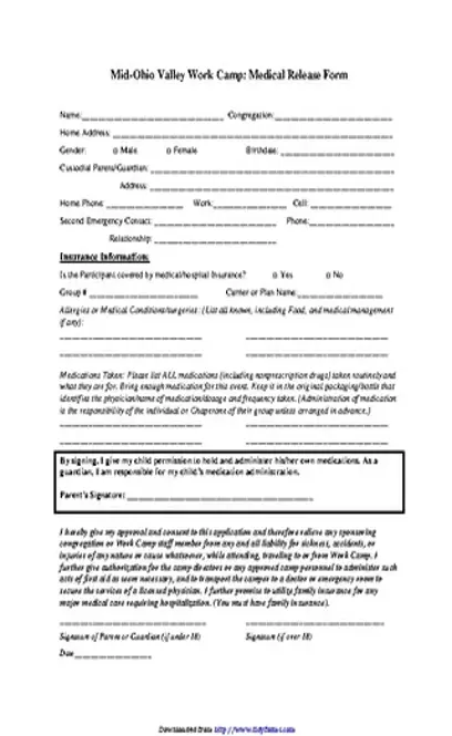 Ohio Medical Release Form 1