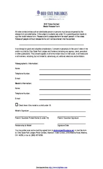 Ohio Model Release Form 1