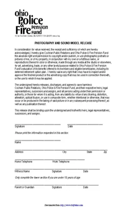 Ohio Model Release Form 2