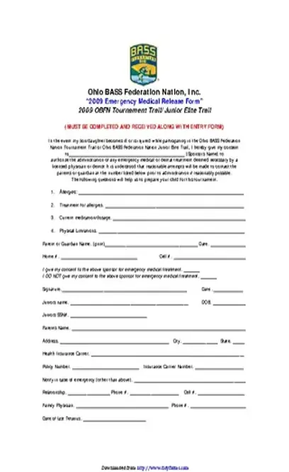 Ohio Youth Medical Release Form 3