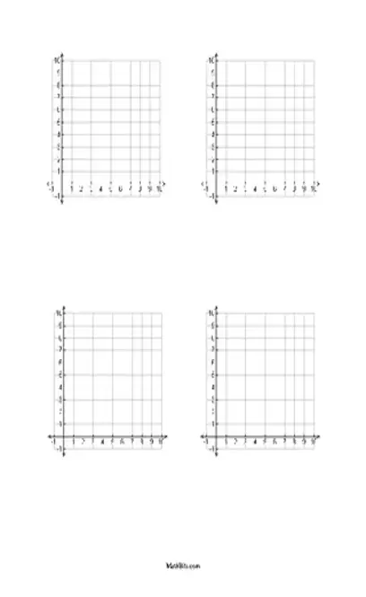 One Page With Four First Quadrant Templates With Labeled Scales