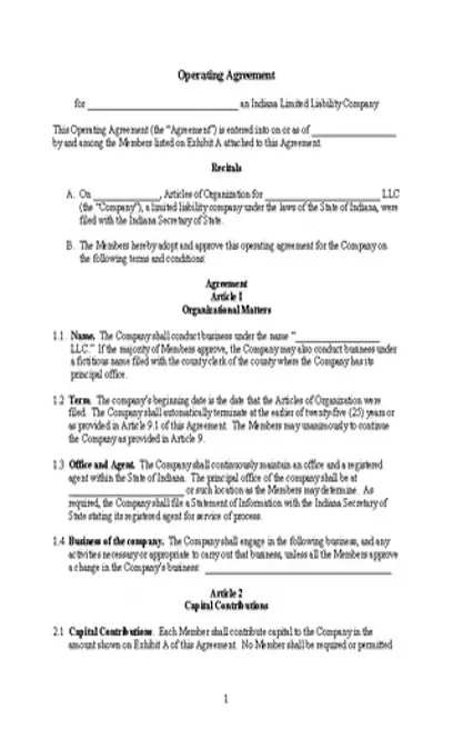 Operating Agreement Template