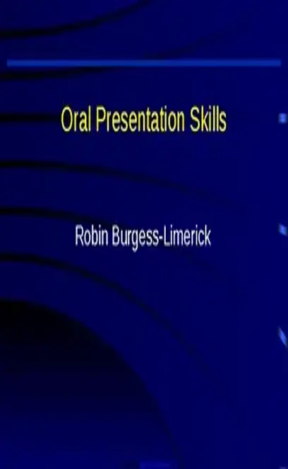 Oral Presentation Skills