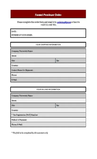 Order Slip Template