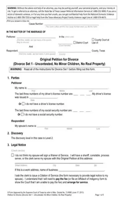 Original Petition for Divorce PDF