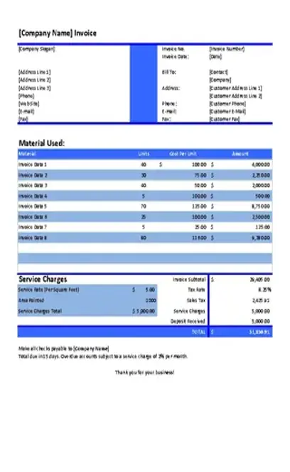 Painting Company Invoice Template