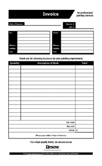 Painting Service Invoice Template