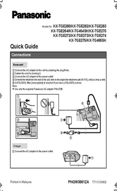 Panasonic Quick Start Guide Sample