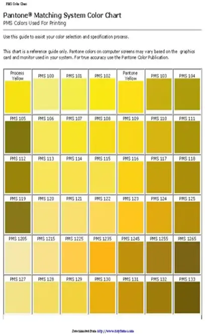 Pantone Matching System Color Chart