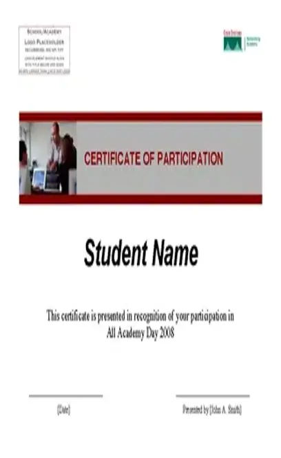 Participation Of Sportsmanship Certificate