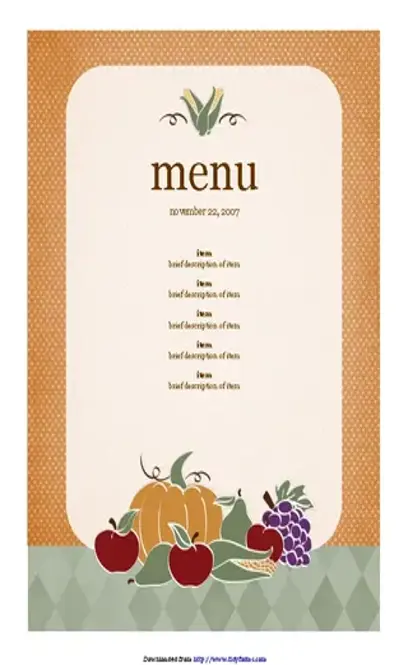 Party Menu Template 2