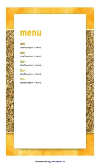 Party Menu Template 3