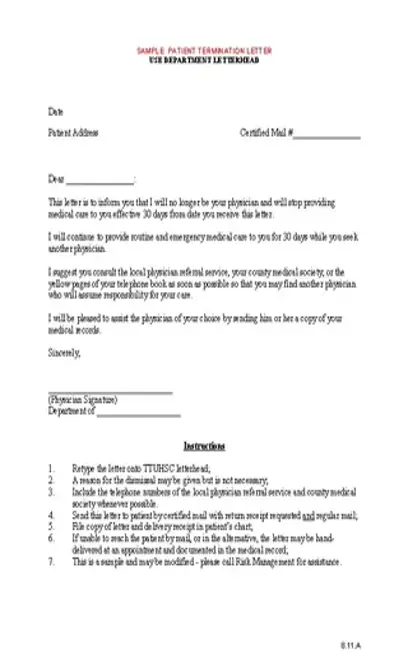 Patient Termination Letter