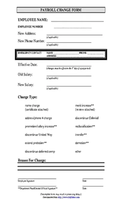 Payroll Change Form