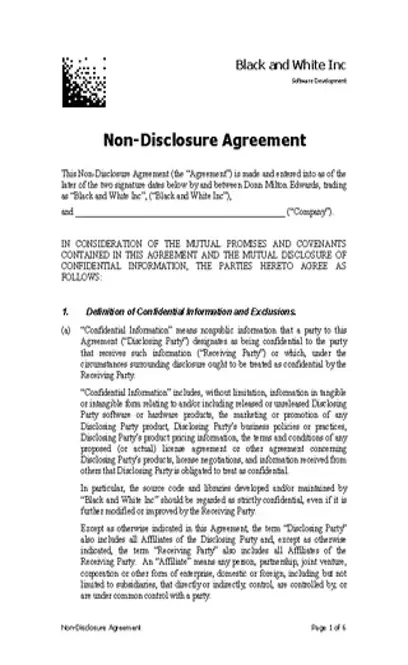 Pdf Document For Non Disclosure Agreement