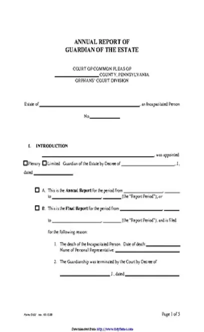 Pennsylvania Guardianship Form 1