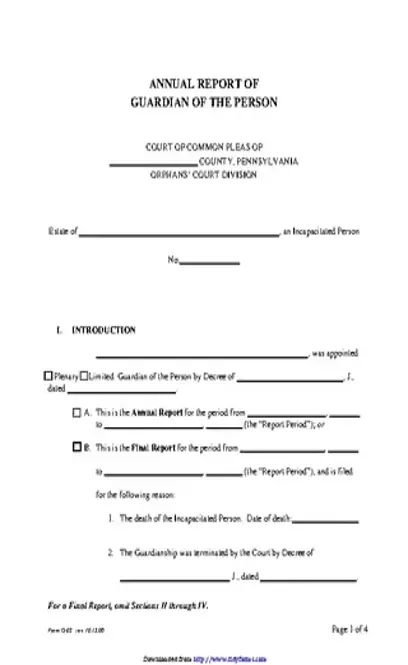 Pennsylvania Guardianship Form 2