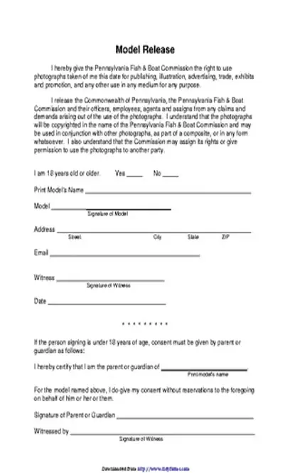 Pennsylvania Model Release Form 1