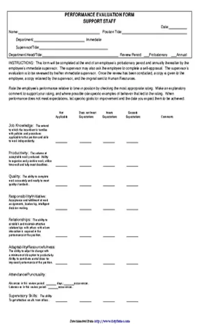 Performance Evaluation Form 3