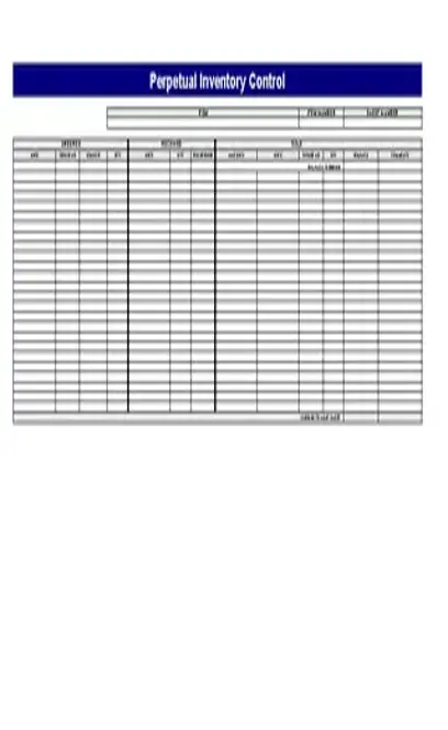 Perpetual Inventory Control Template