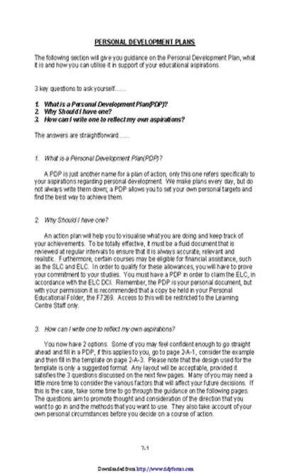 Personal Development Plan Sample 4