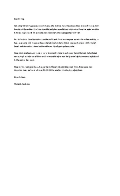 Personal Recommendation Letter For A Friend Download