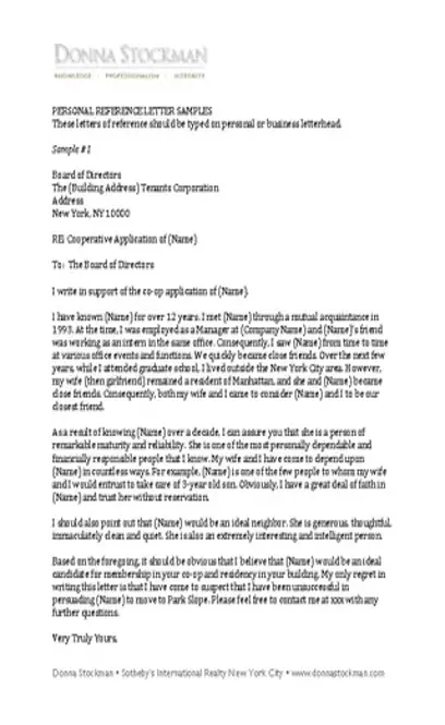 Personal Recommendation Letter Template Free Pdf Format