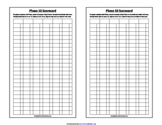 Phase 10 Scoresheet 1