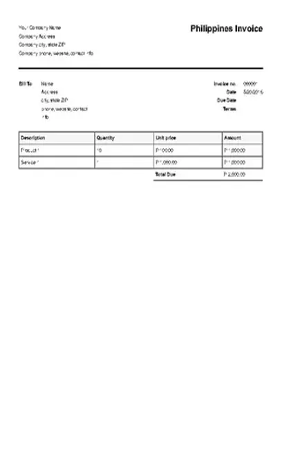 Philippines Invoice Template