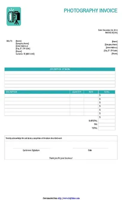 Photography Invoice 1