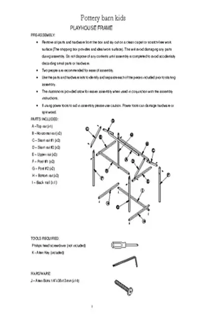 Pottery Barn Assembly Instruction Sample