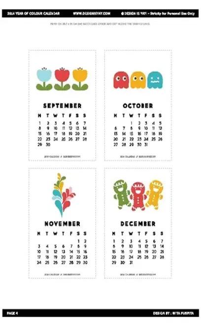 Printable 2014 Calendar Page Four Designisyay