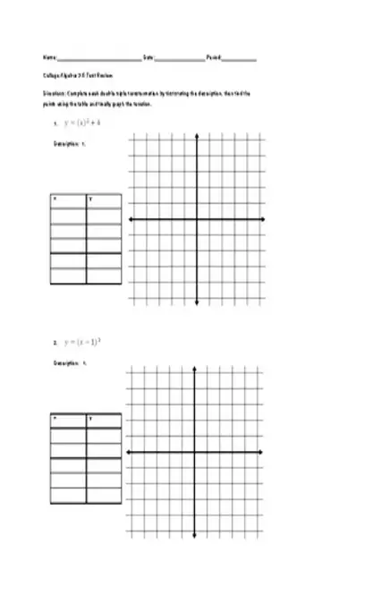 Printable Algebra Worksheets