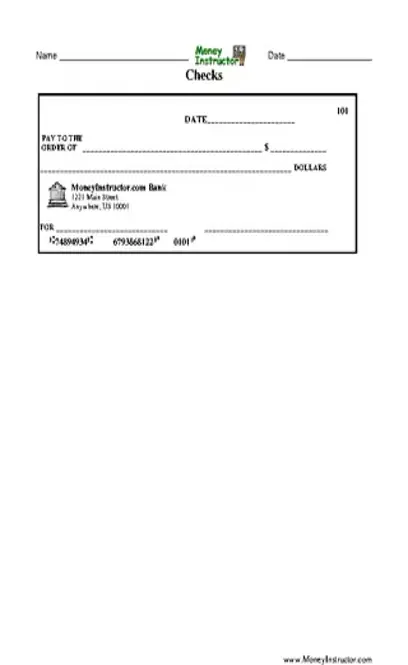 Printable Blank Check Template PDF Format