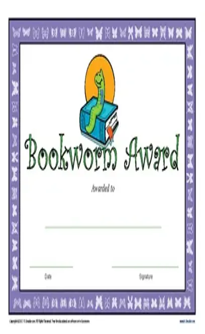 Printable Reading Award Certificate