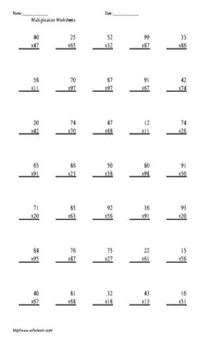 Printable Times Table Worksheets