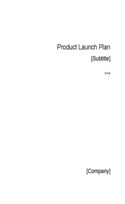 Product Launch Marketing Plan Template