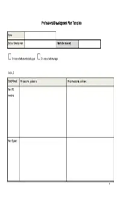 Professional Development Plan Template