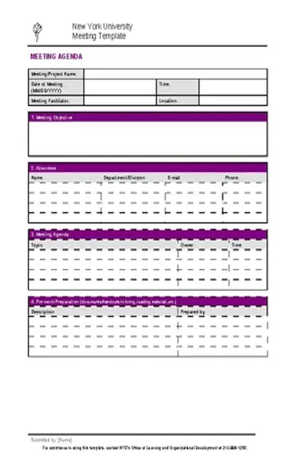 Professional Meeting Agenda Template