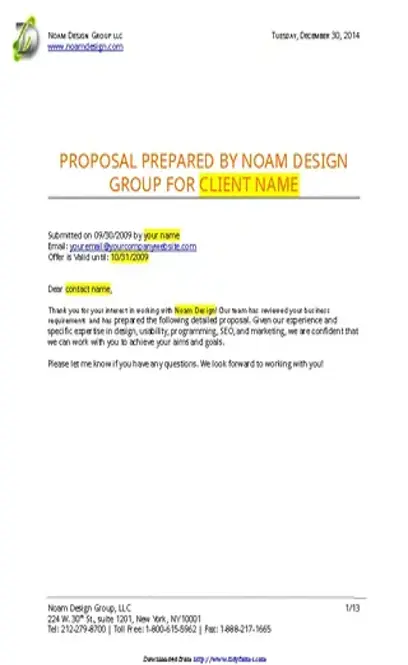 Professional Web Design Proposal Template