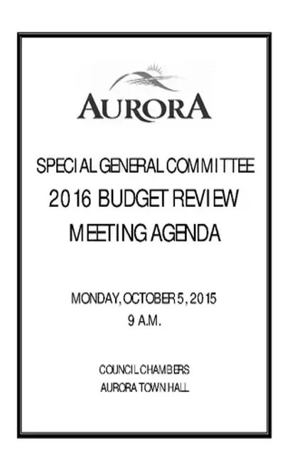 Project Budget Meeting Agenda Sample